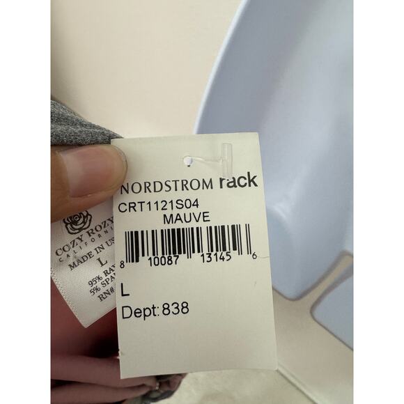 Cozy Rozy Mauve Pink Kimono Robe L NWT Lounge Wrap Made in USA - Picture 7 of 7